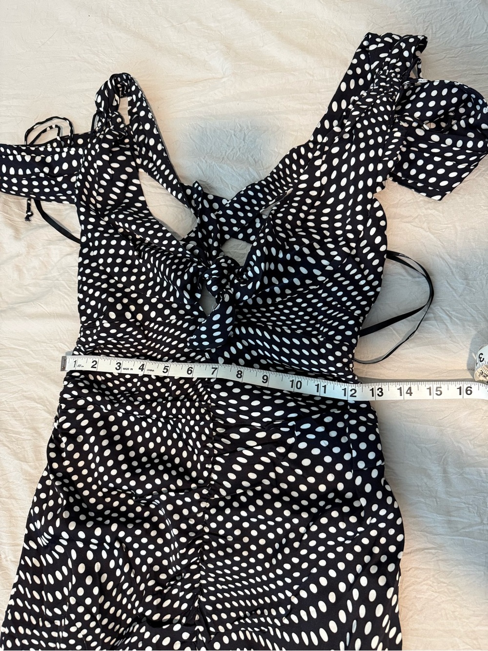For Love & Lemons Beth Midi Dress - Black & White Polka Dot NWT SZ S - Picture 10 of 11